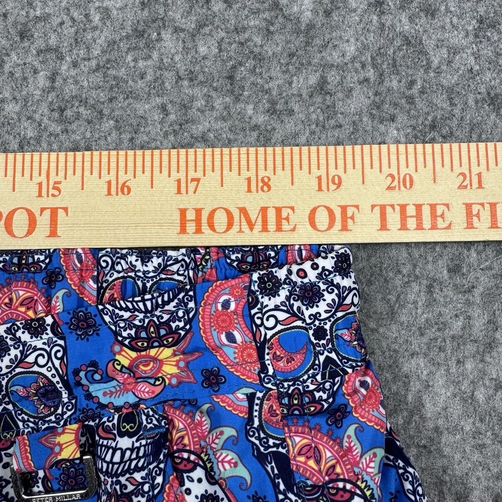 Peter Millar Collection Swim Trunks XL Multicolor Sugar Skull Dia De Los Muertos